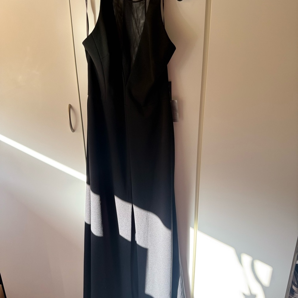 Vera Wang Black and Gray Maxi Dress